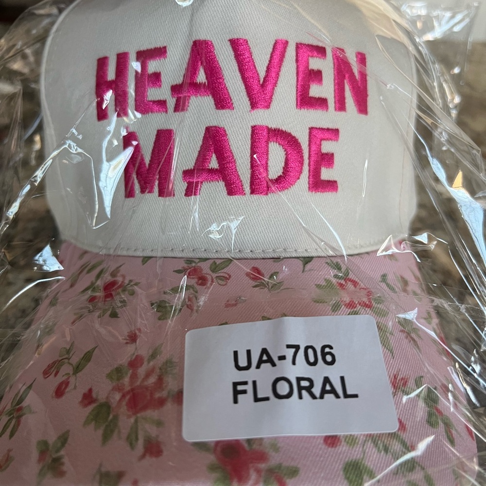 Heaven Made Floral Pink & White Trucker Hat - Picture 6 of 6